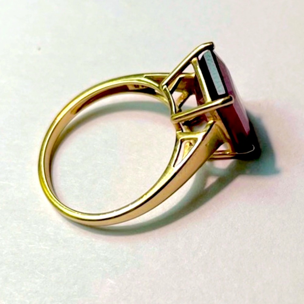Ruby Solitaire 10k Yellow Gold 8 - Picture 5 of 8